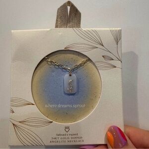 Target Gold and Blue Angelite Necklace